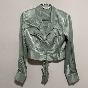 Crop Top Collared Shirt